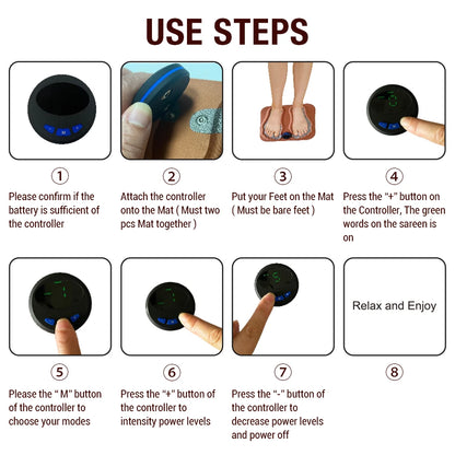 EMS Foot Massager Pad – Electric Muscle Stimulator, 6 Modes