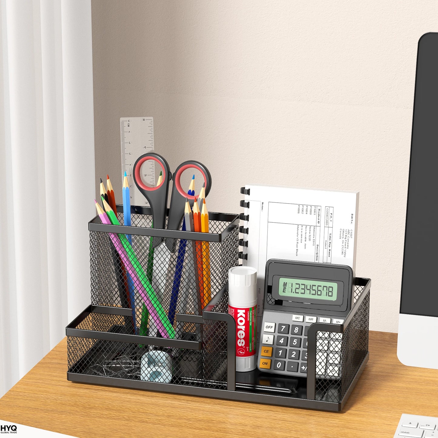 3-Compartment Mesh Desk Organizer