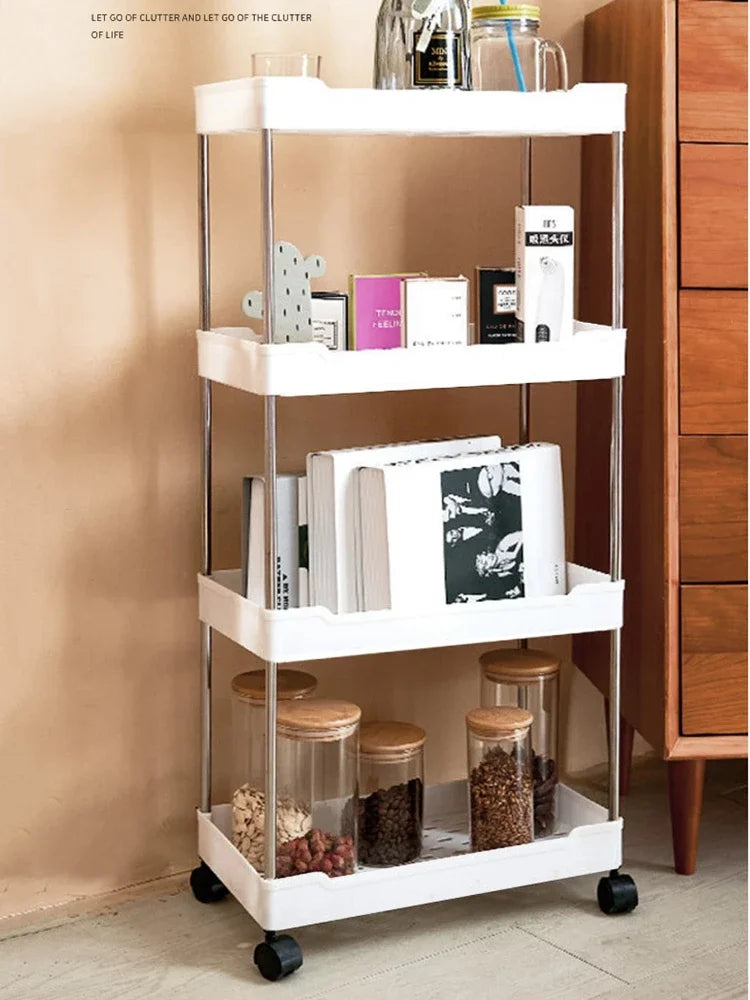 3/4-Tier Slim Rolling Storage Cart