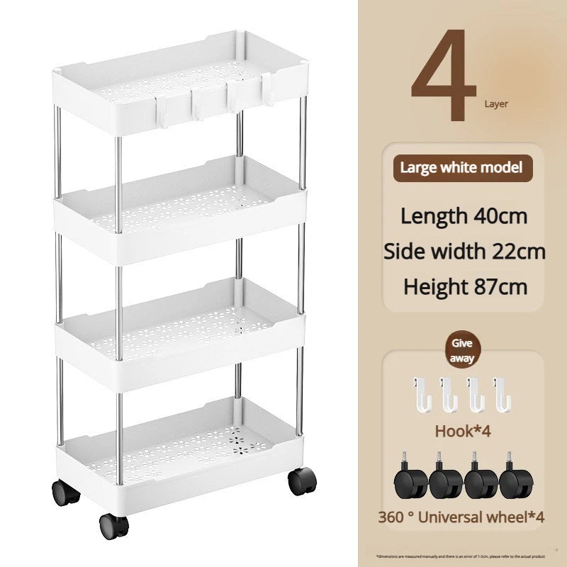 4-Tier Slim Rolling Storage Cart