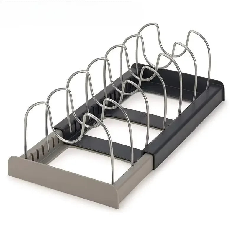 7-Grid Telescopic Pot & Lid Organizer