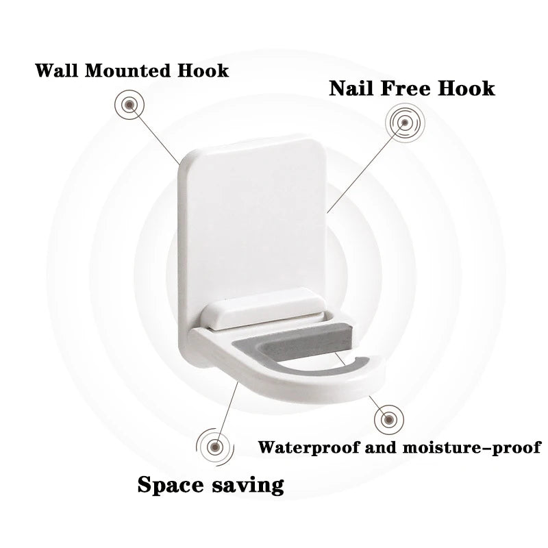 Self-Adhesive Wall-Mounted Broom & Mop Clip