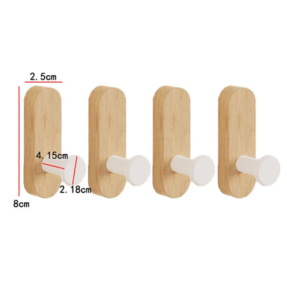 Self-Adhesive Walnut Wood Wall Hooks – 1, 2 or 4 Pack — product image 7 of 13