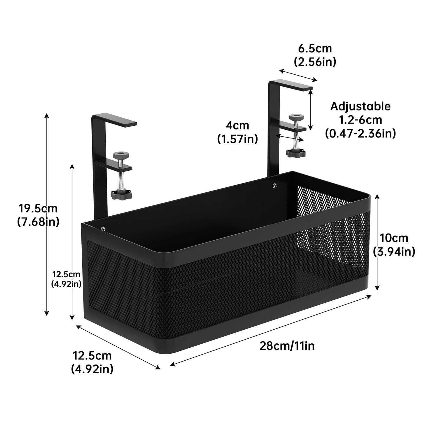 Under-Desk Hanging Storage Basket – 3 Sizes