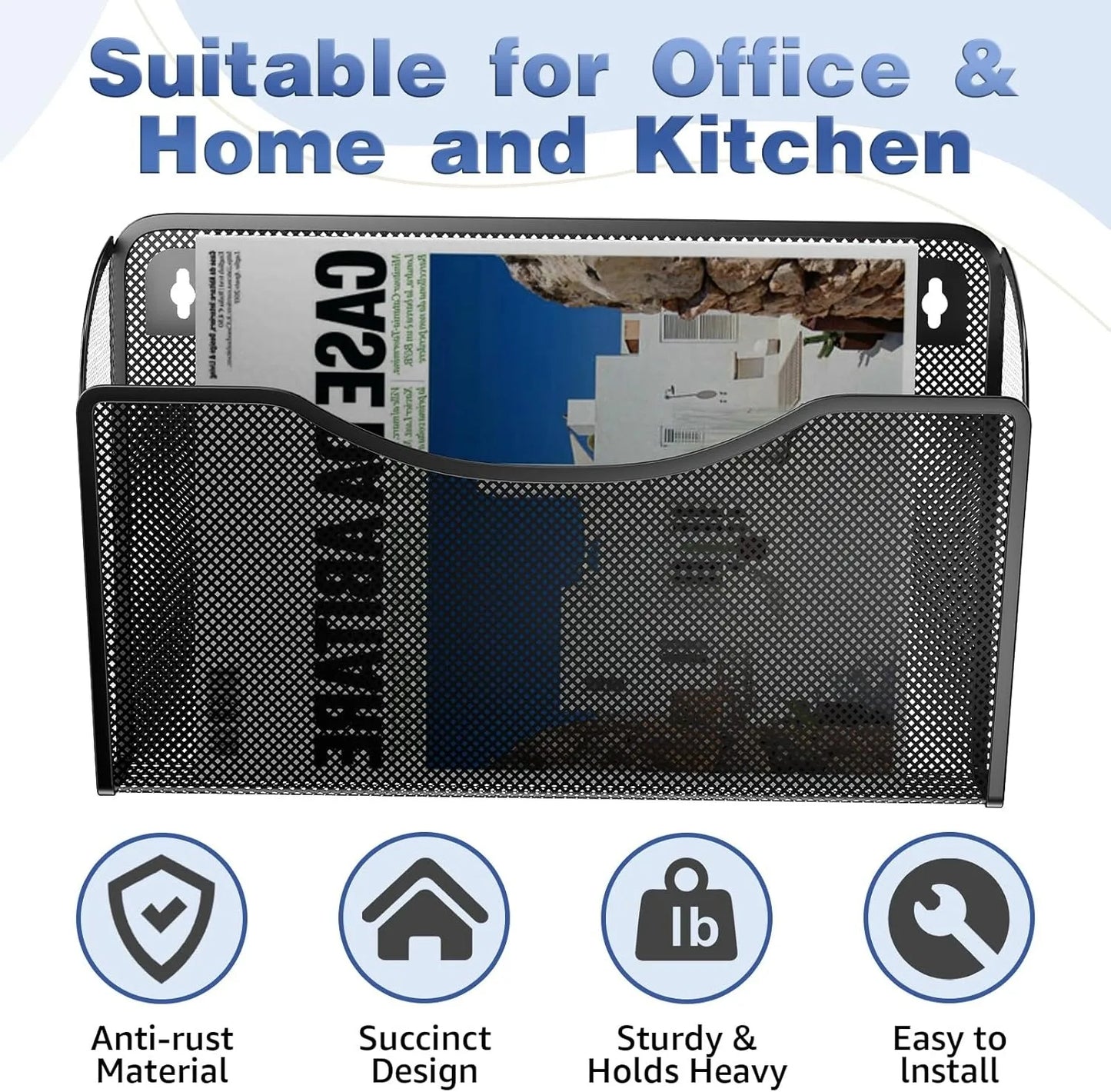 Mesh Wall-Mounted File Organizer – Small or Large