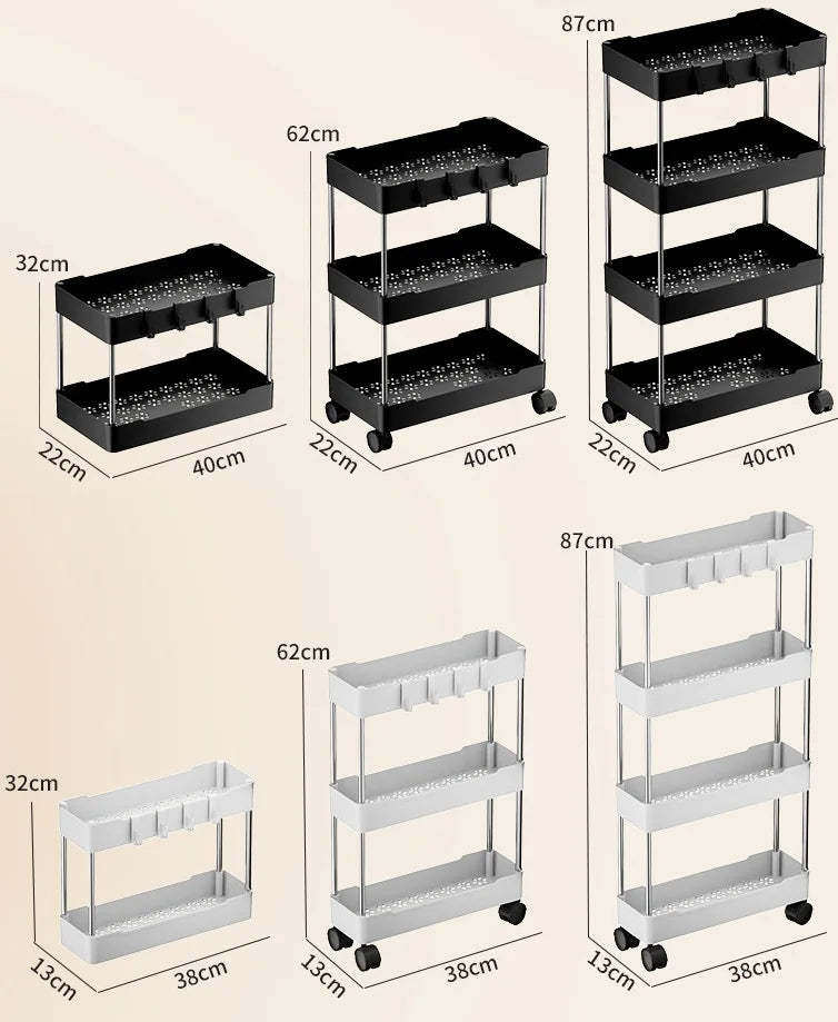 4-Tier Slim Rolling Storage Cart