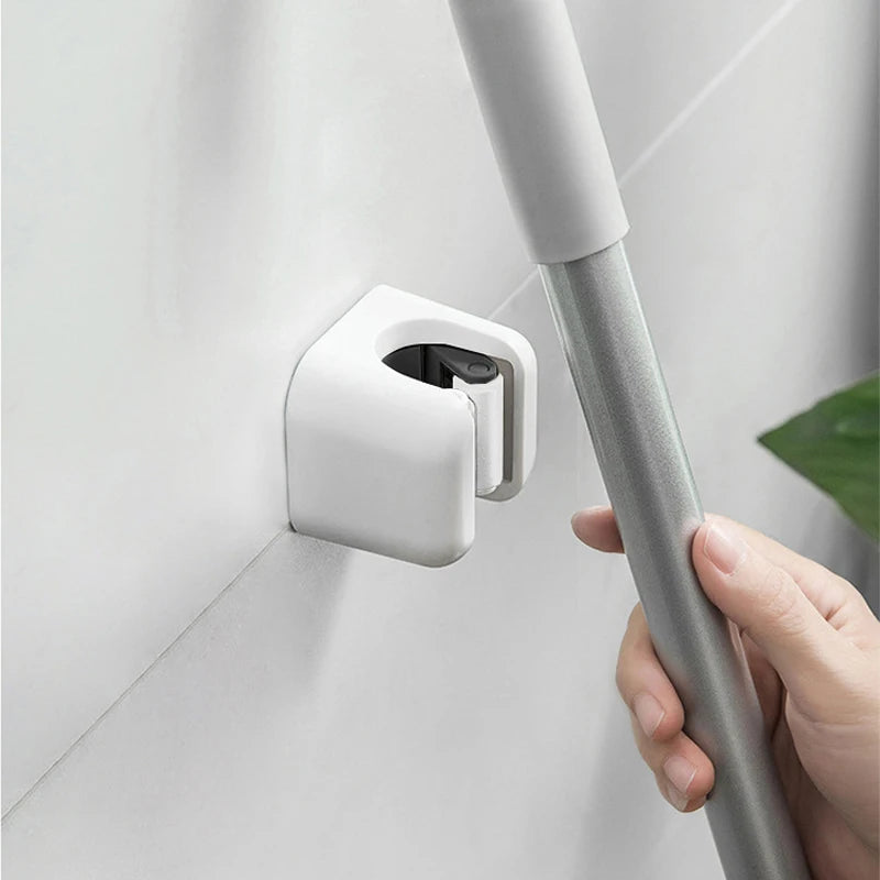 1/4-Piece No-Drill Wall-Mounted Broom & Mop Clips