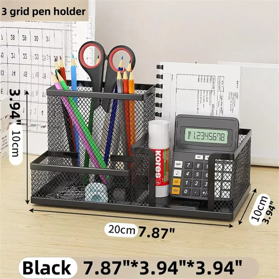 3-Compartment Mesh Desk Organizer