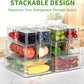 Stackable Clear Refrigerator Storage Bin with Handle