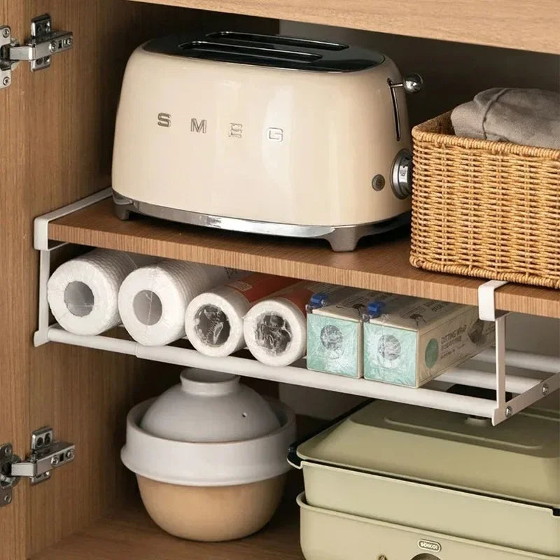 Adjustable Layered Shoe Rack with Hanging Basket