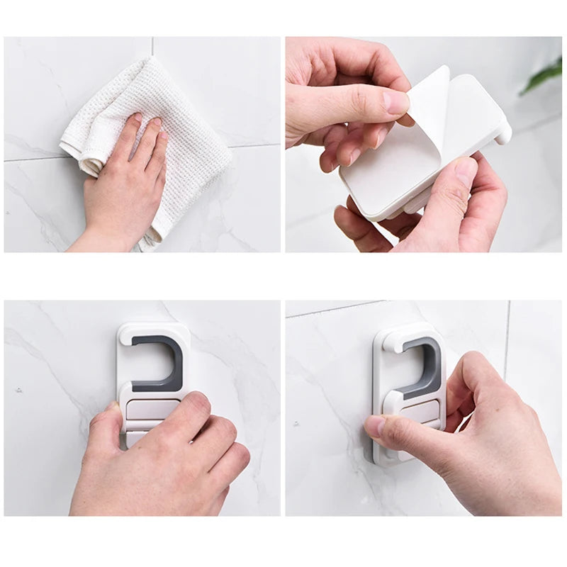 Self-Adhesive Wall-Mounted Broom & Mop Clip