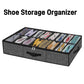 12-Pair Under-Bed Shoe Organizer with Reinforced Handles