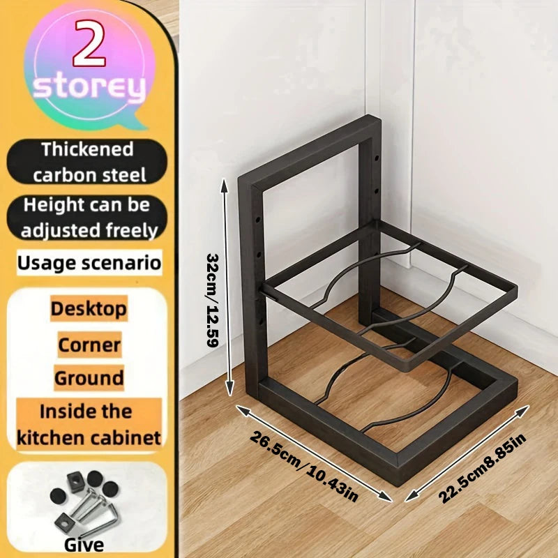 Adjustable Pot & Pan Organizer – 2 to 5 Tiers