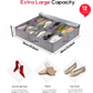 12-Pair Under-Bed Shoe Organizer with Reinforced Handles