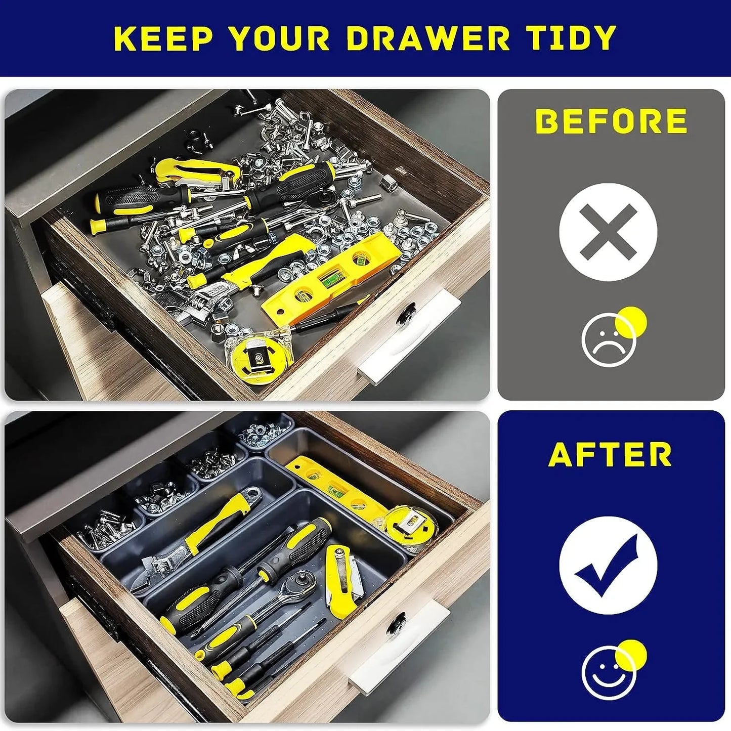8/26/47-Piece Tool Tray & Drawer Organizer