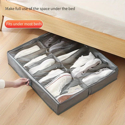 12-Compartment Foldable Under-Bed Shoe Organizer — product image 5 of 10