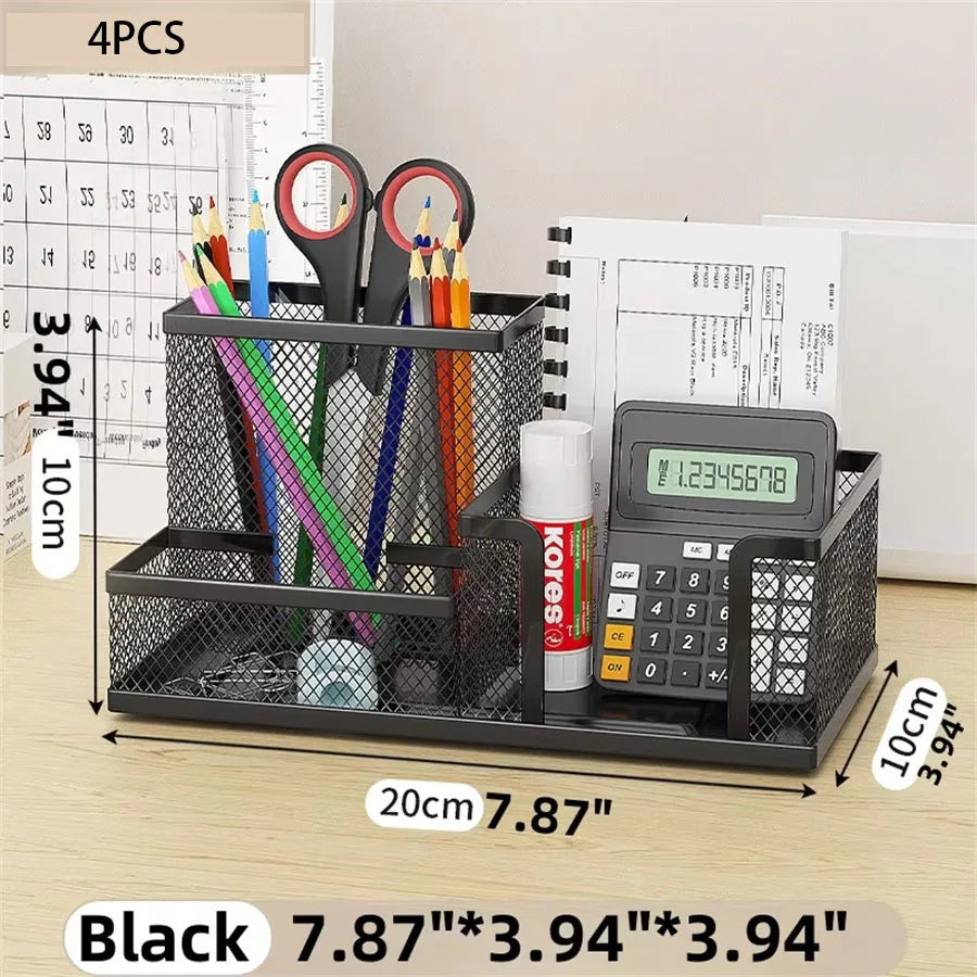 3-Compartment Mesh Desk Organizer