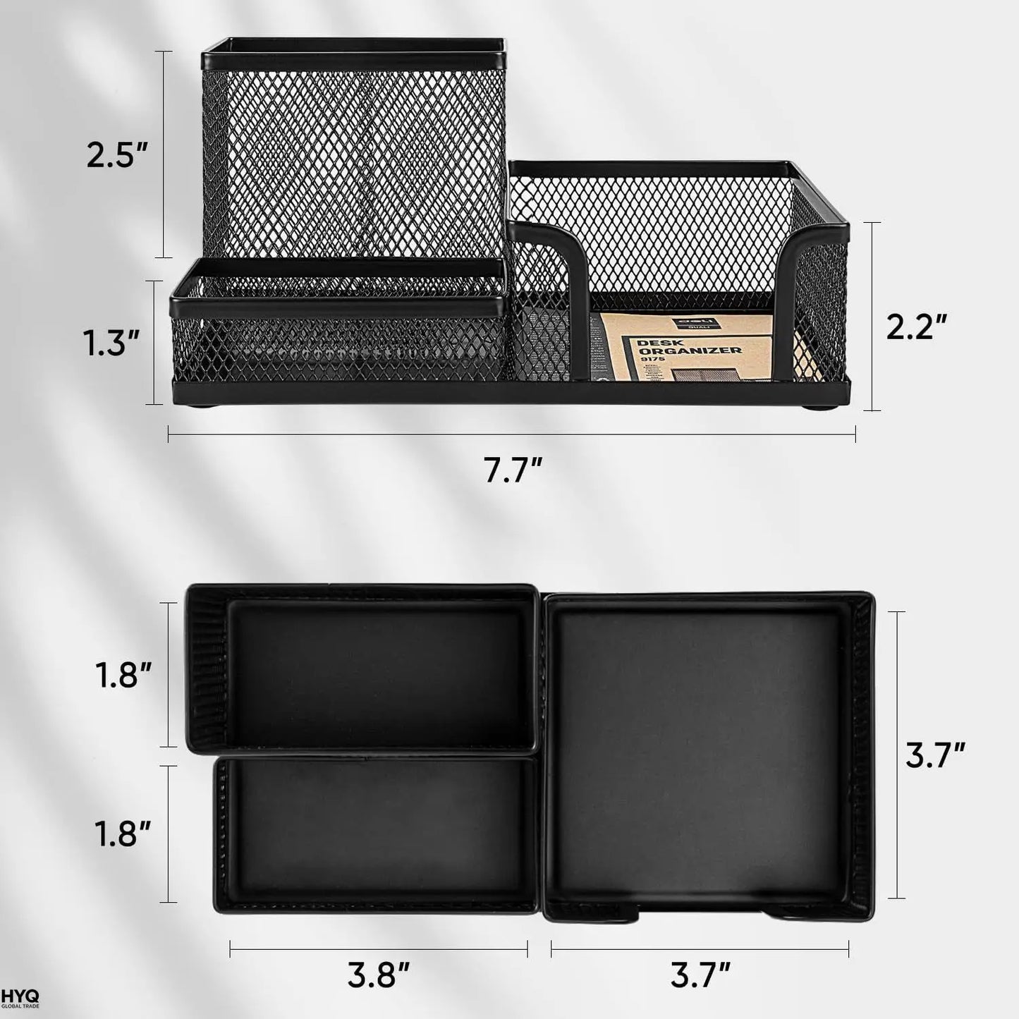 3-Compartment Mesh Desk Organizer