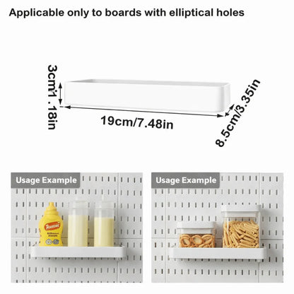 Wall-Mounted Pegboard Organizer with Hooks