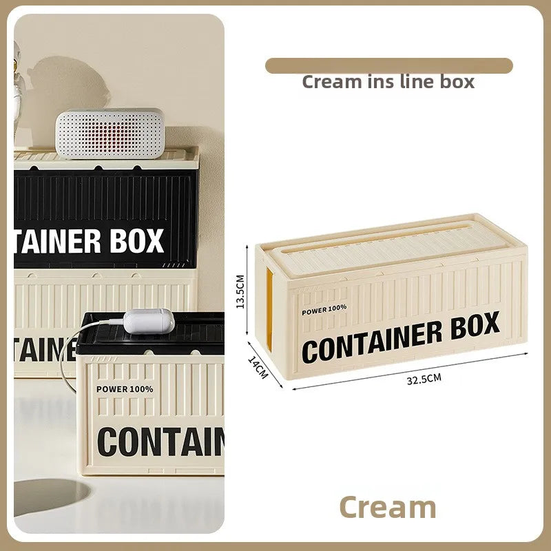 Cable Management Box with Phone Stand & Side Openings