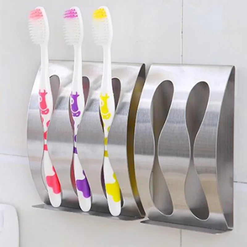 Self-Adhesive Wall-Mounted Toothbrush Holder, 2/3 Hooks