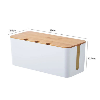 Bamboo-Lid Cable Management Box — product image 8 of 9