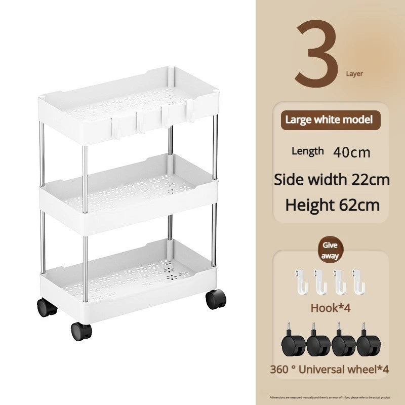 4-Tier Slim Rolling Storage Cart