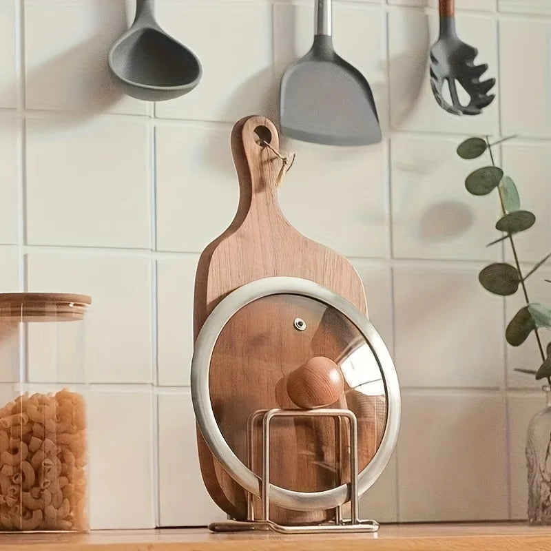 Stainless Steel Pot Lid & Cutting Board Organizer
