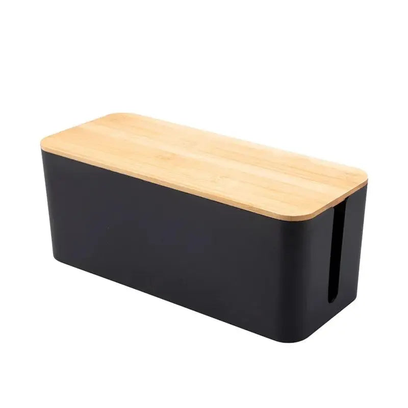 Wood-Grain Cable Management Box for Power Strips