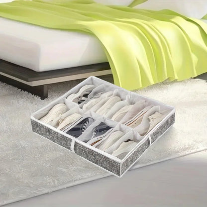 12-Compartment Foldable Under-Bed Shoe Organizer — product image 6 of 10