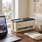 Cable Management Box with Phone Stand & Side Openings in a practical small-space lifestyle setting