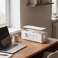 Colored Power Strip Cable Management Box in a practical small-space lifestyle setting
