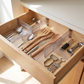 10.8–20 in Expandable Drawer Dividers in a practical small-space lifestyle setting