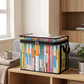 Foldable Zippered Book Storage Box in a practical small-space lifestyle setting