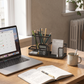 3-Compartment Mesh Desk Organizer in a practical small-space lifestyle setting