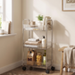 2/3/4-Tier Mobile Rolling Storage Cart in a practical small-space lifestyle setting