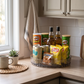 Multi-Purpose Rotating Countertop Organizer in a practical small-space lifestyle setting