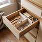 Adjustable Plastic Drawer Dividers in a practical small-space lifestyle setting