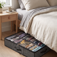 12-Pair Under-Bed Shoe Organizer with Reinforced Handles in a practical small-space lifestyle setting