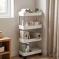 4-Tier Slim Rolling Storage Cart in a practical small-space lifestyle setting